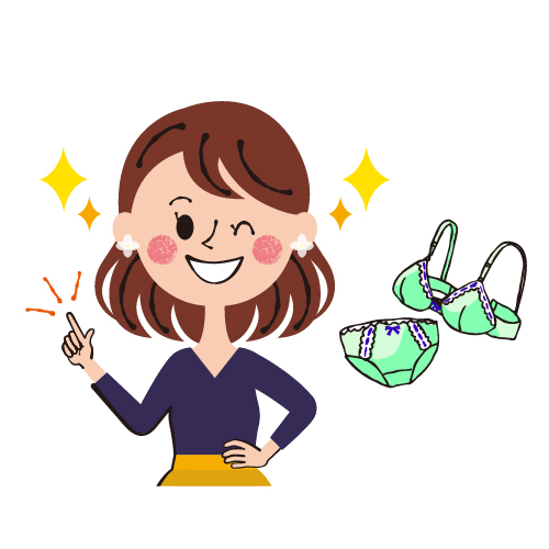 ブラと思いついた女性のイラスト