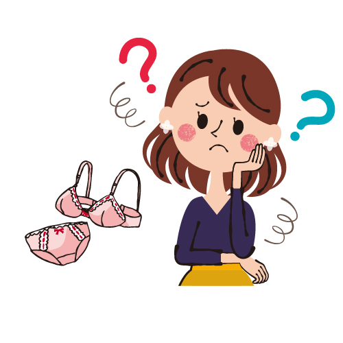 ブラと悩む女性のイラスト